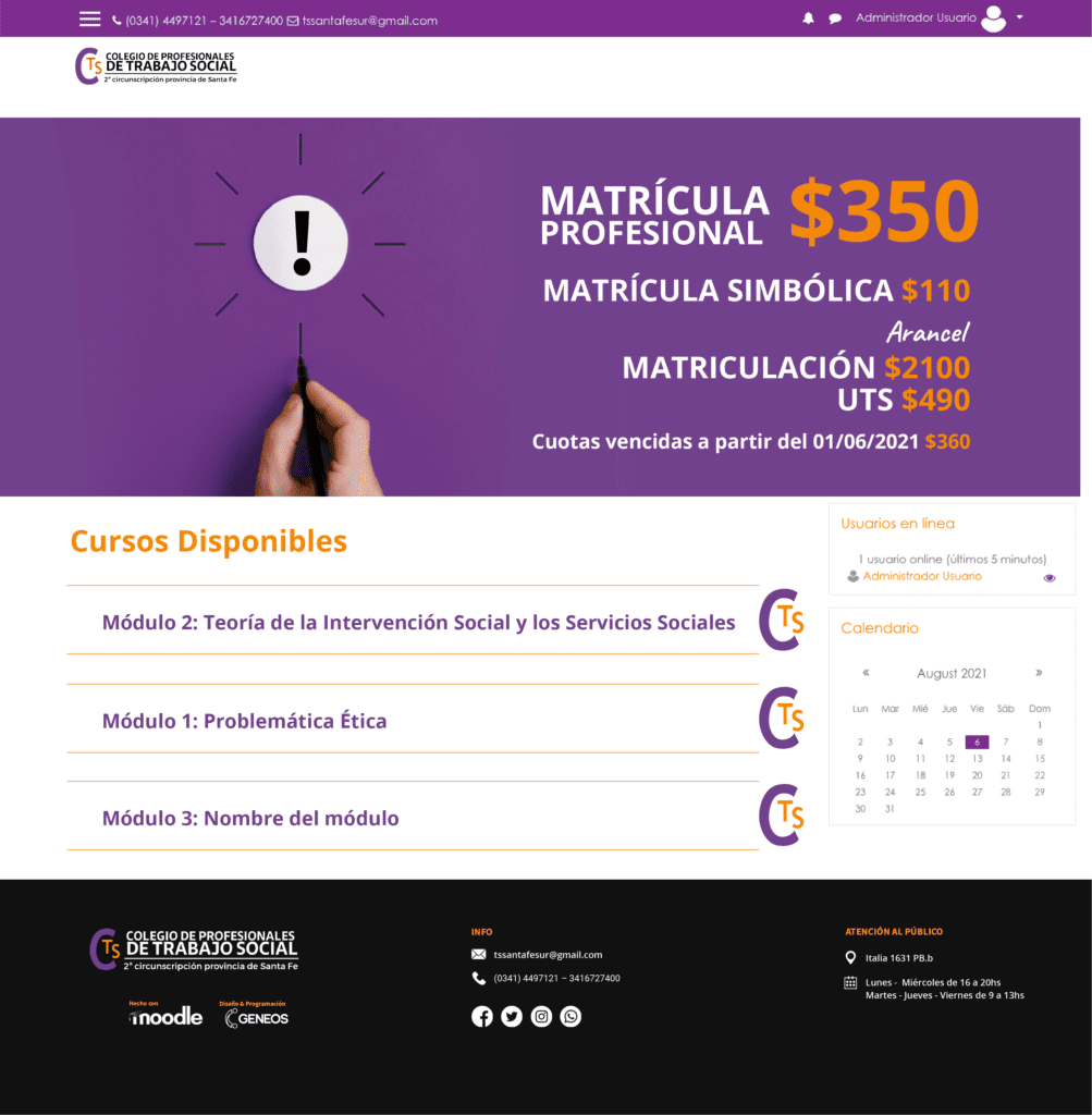Interfaz para CTS con diseño del slider